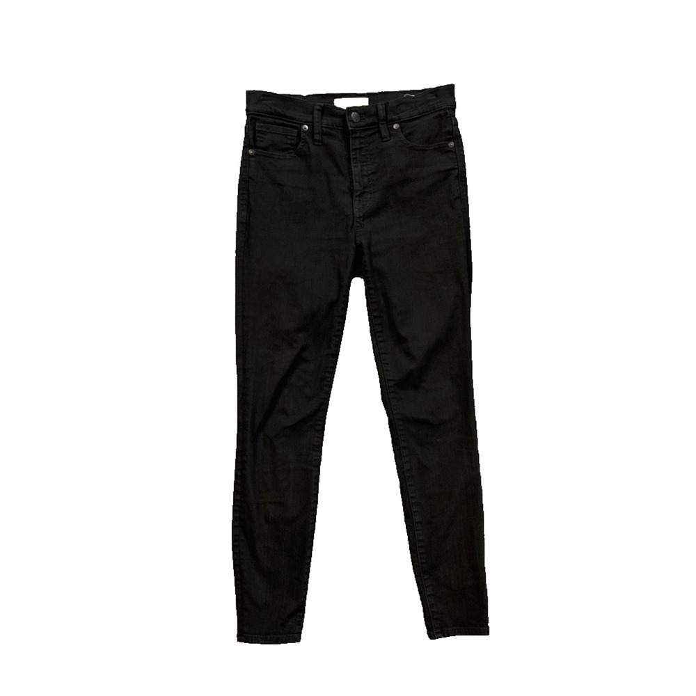 Madewell Jeans Womens 27 Black Denim High Rise Zip Skinny Ankle Super Stretch